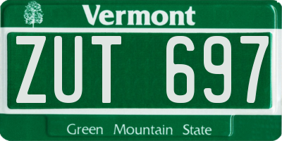 VT license plate ZUT697