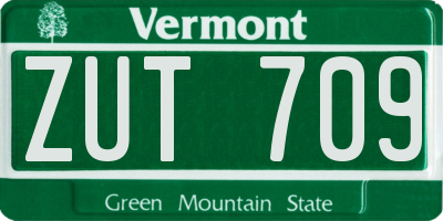 VT license plate ZUT709