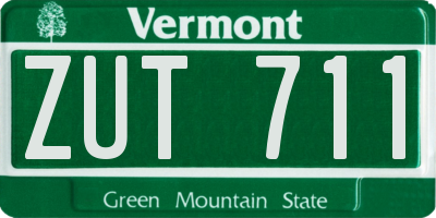 VT license plate ZUT711