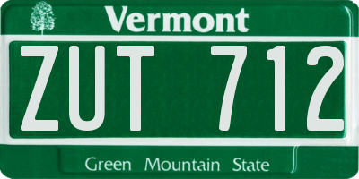 VT license plate ZUT712