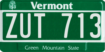 VT license plate ZUT713