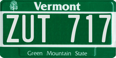 VT license plate ZUT717