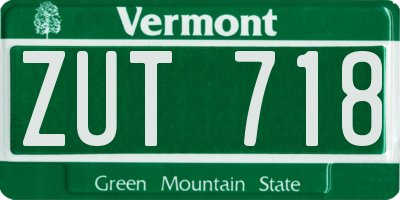 VT license plate ZUT718