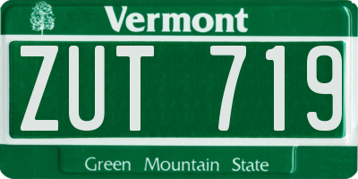 VT license plate ZUT719