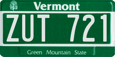VT license plate ZUT721
