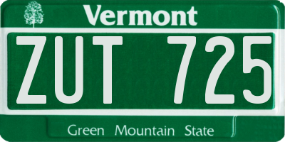 VT license plate ZUT725