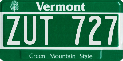 VT license plate ZUT727