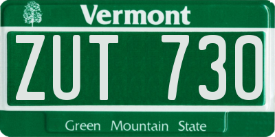 VT license plate ZUT730