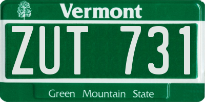 VT license plate ZUT731