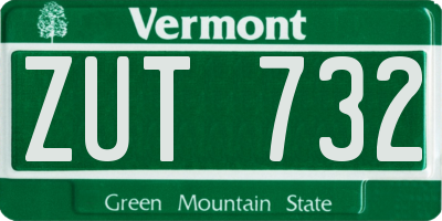 VT license plate ZUT732