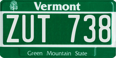 VT license plate ZUT738