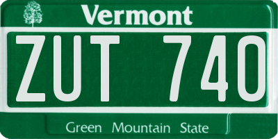 VT license plate ZUT740