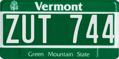 VT license plate ZUT744