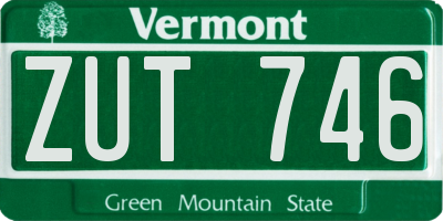 VT license plate ZUT746