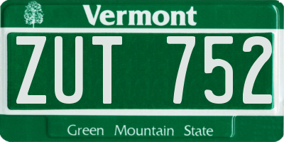 VT license plate ZUT752