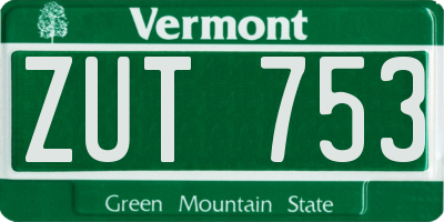 VT license plate ZUT753