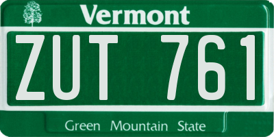 VT license plate ZUT761