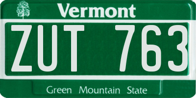 VT license plate ZUT763