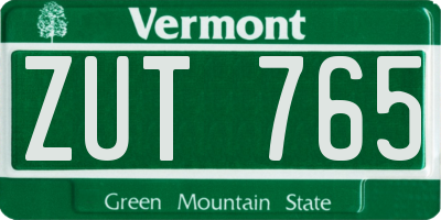 VT license plate ZUT765
