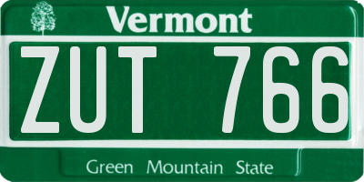 VT license plate ZUT766
