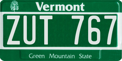 VT license plate ZUT767