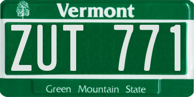VT license plate ZUT771