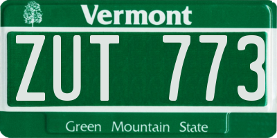 VT license plate ZUT773