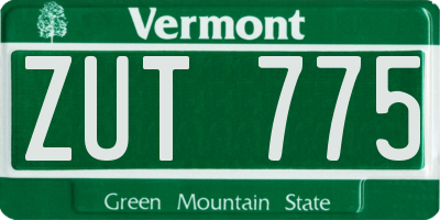 VT license plate ZUT775