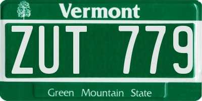 VT license plate ZUT779