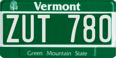VT license plate ZUT780