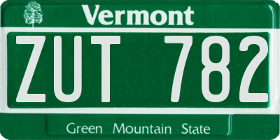 VT license plate ZUT782