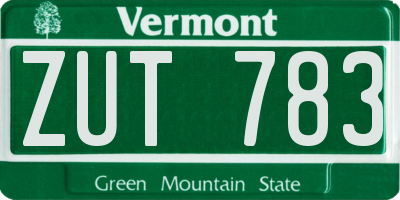 VT license plate ZUT783