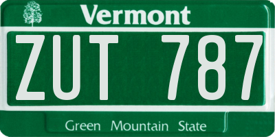 VT license plate ZUT787
