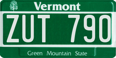 VT license plate ZUT790