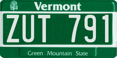 VT license plate ZUT791
