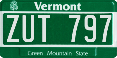 VT license plate ZUT797