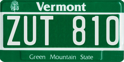 VT license plate ZUT810