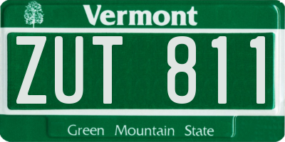 VT license plate ZUT811