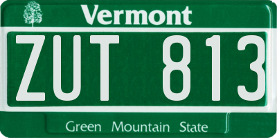 VT license plate ZUT813