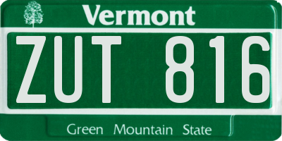 VT license plate ZUT816