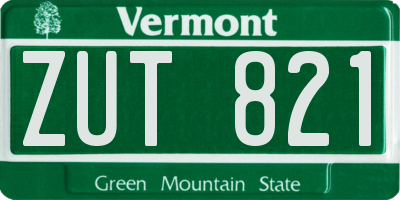 VT license plate ZUT821