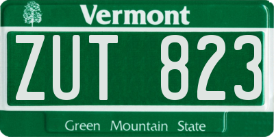 VT license plate ZUT823
