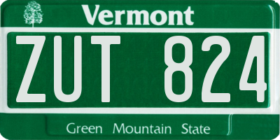 VT license plate ZUT824