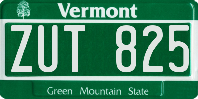 VT license plate ZUT825