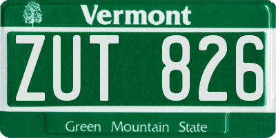 VT license plate ZUT826