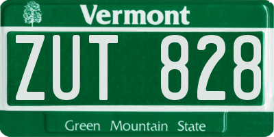 VT license plate ZUT828