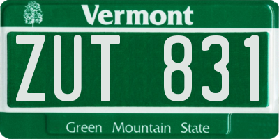 VT license plate ZUT831