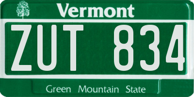 VT license plate ZUT834