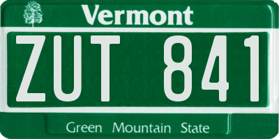 VT license plate ZUT841