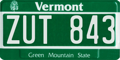 VT license plate ZUT843